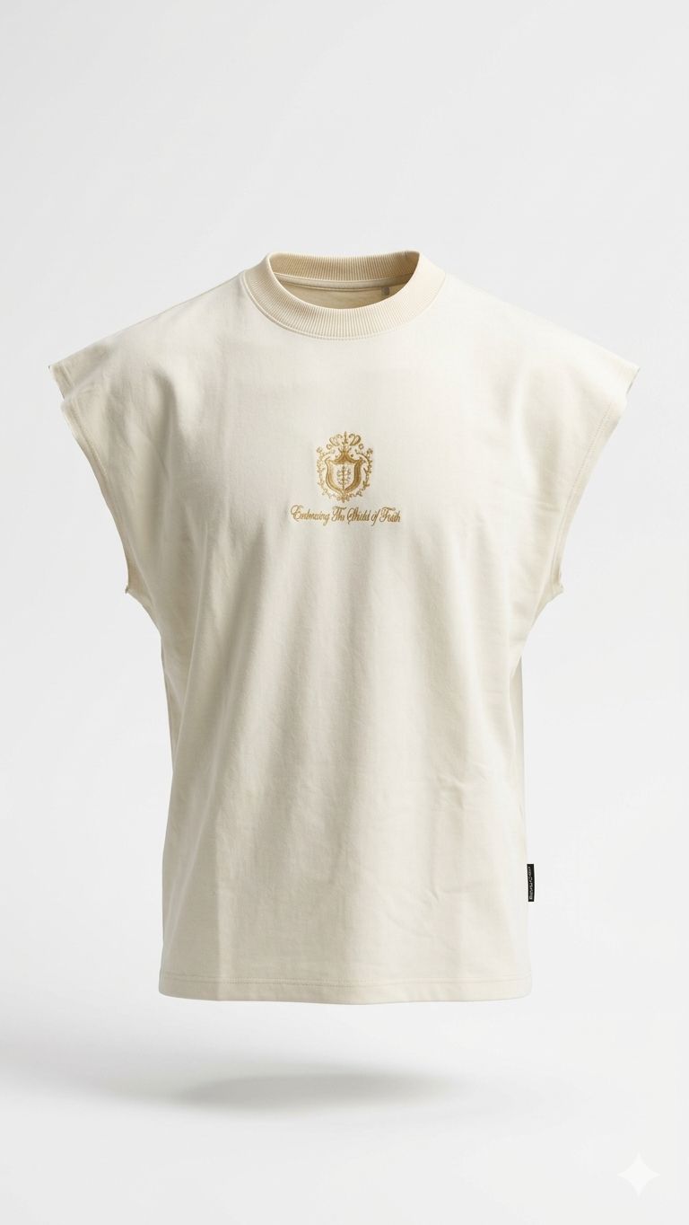 Camisilla Escudo HOPE — Beige sin mangas